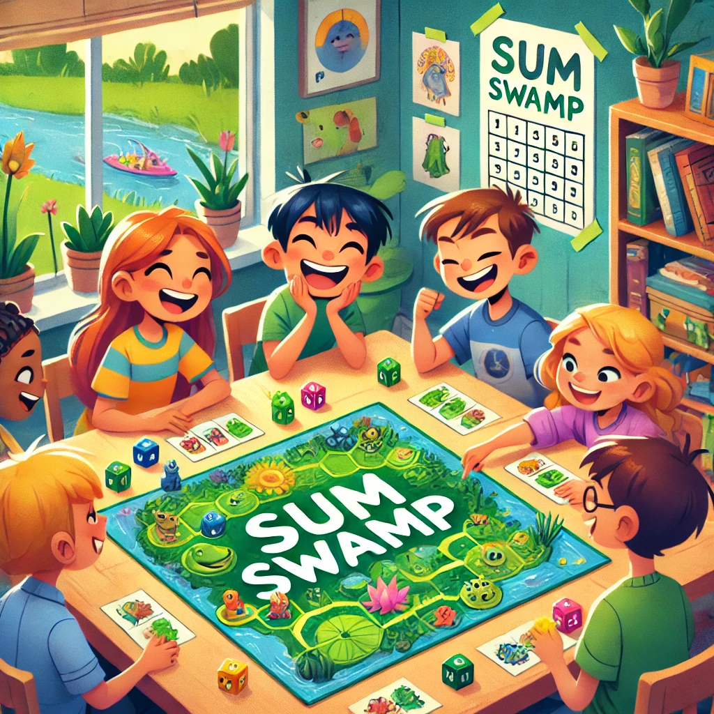 Crianças jogando Sum Swamp